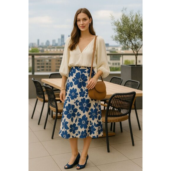 Jimmy Choo Womens Peep Toe Wedge Sandal Blue 39.5 QuietLuxury Old Money Minimali - Picture 3 of 15